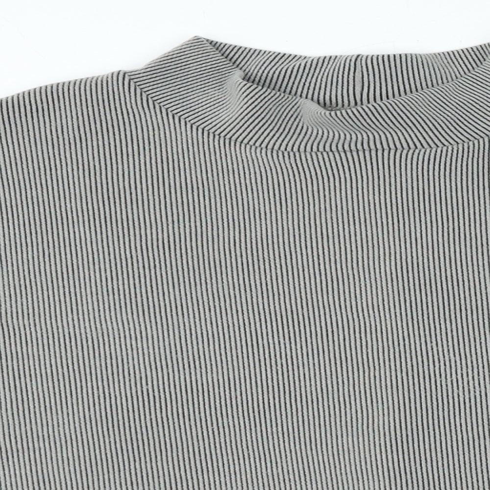 George Womens Grey Polyester Jersey T-Shirt Size 12 Mock Neck - Ribbed