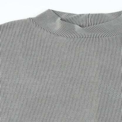 George Womens Grey Polyester Jersey T-Shirt Size 12 Mock Neck - Ribbed