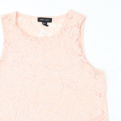 Womens UK Size 10 NewLook Pink Basic Blouse