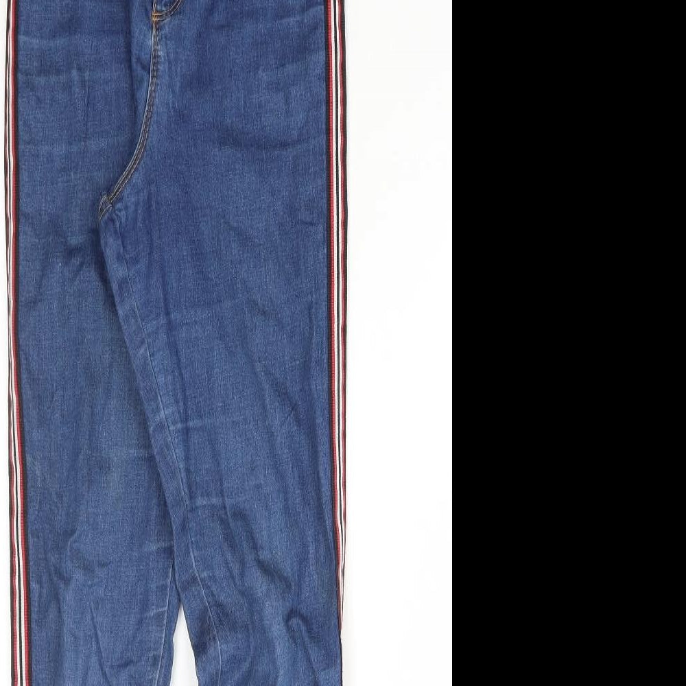 Denim & Co. Girls Blue Cotton Skinny Jeans Size 6 Years L24 in Regular Zip