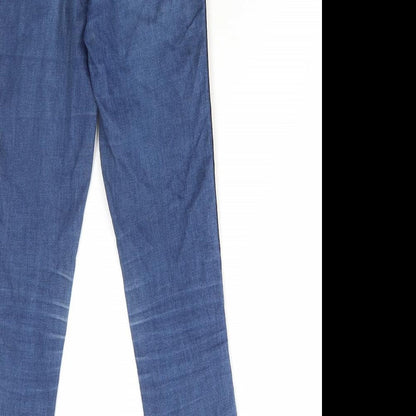 Denim & Co. Girls Blue Cotton Skinny Jeans Size 6 Years L24 in Regular Zip