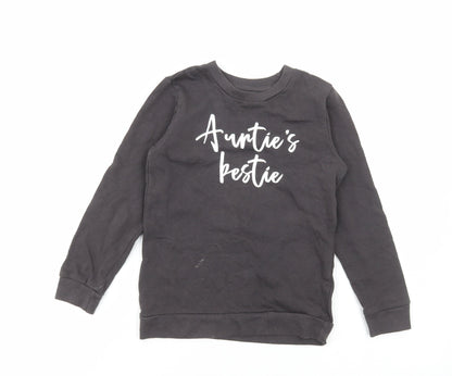 My rocking kids Girls Grey Cotton Pullover Sweatshirt Size 7-8 Years Pullover - Auntie's Bestie