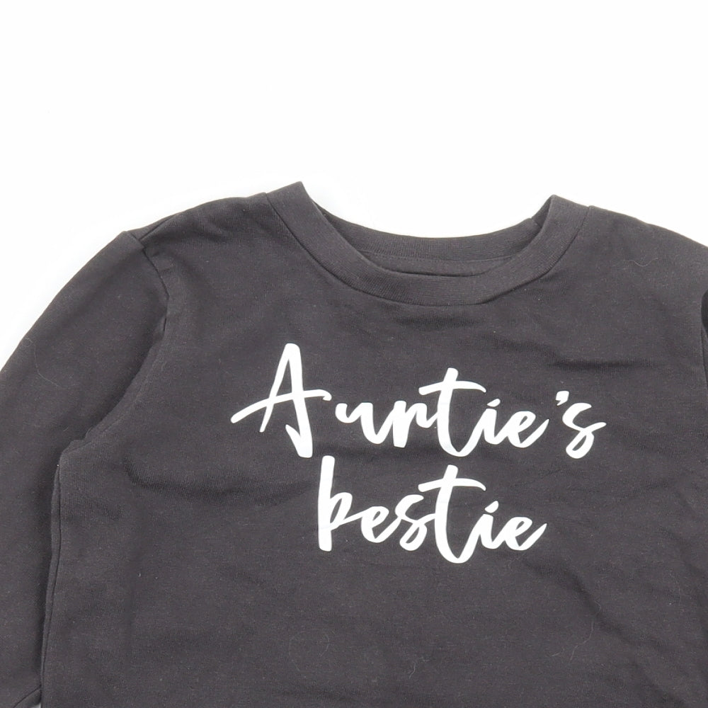 My rocking kids Girls Grey Cotton Pullover Sweatshirt Size 7-8 Years Pullover - Auntie's Bestie