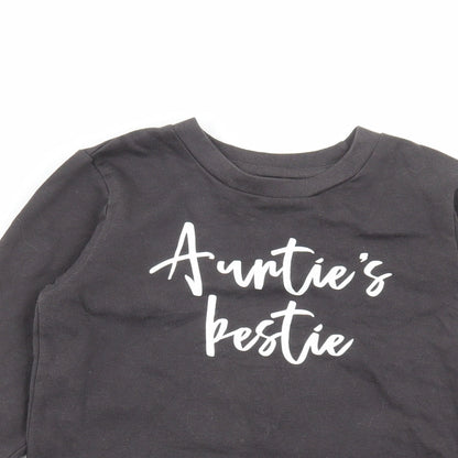 My rocking kids Girls Grey Cotton Pullover Sweatshirt Size 7-8 Years Pullover - Auntie's Bestie