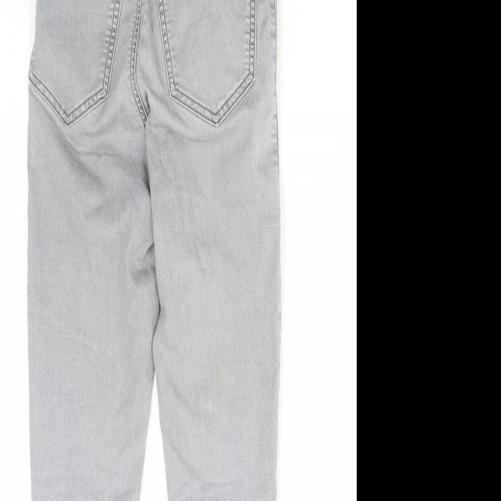 Topshop Womens Grey Cotton Skinny Jeans Size 26 in L30 in Regular Zip