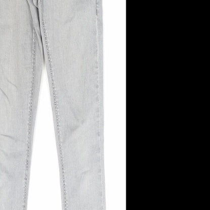 Topshop Womens Grey Cotton Skinny Jeans Size 26 in L30 in Regular Zip