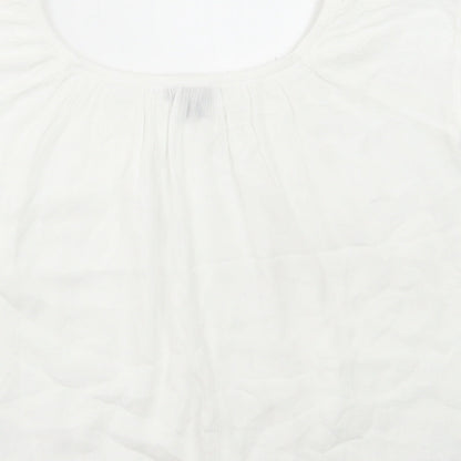 Atmosphere Womens White Viscose Basic Blouse Size 8 Scoop Neck