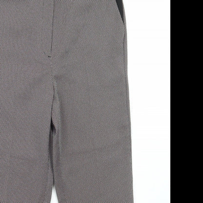 F&F Womens Multicoloured Geometric Polyester Trousers Size 12 L23 in Regular Hook & Eye