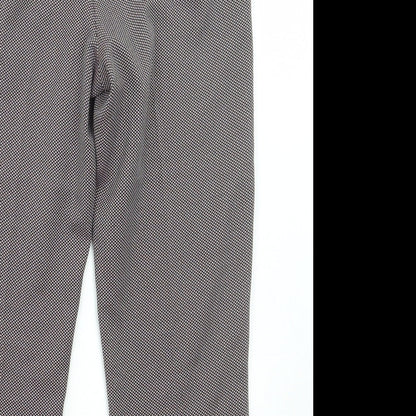 F&F Womens Multicoloured Geometric Polyester Trousers Size 12 L23 in Regular Hook & Eye