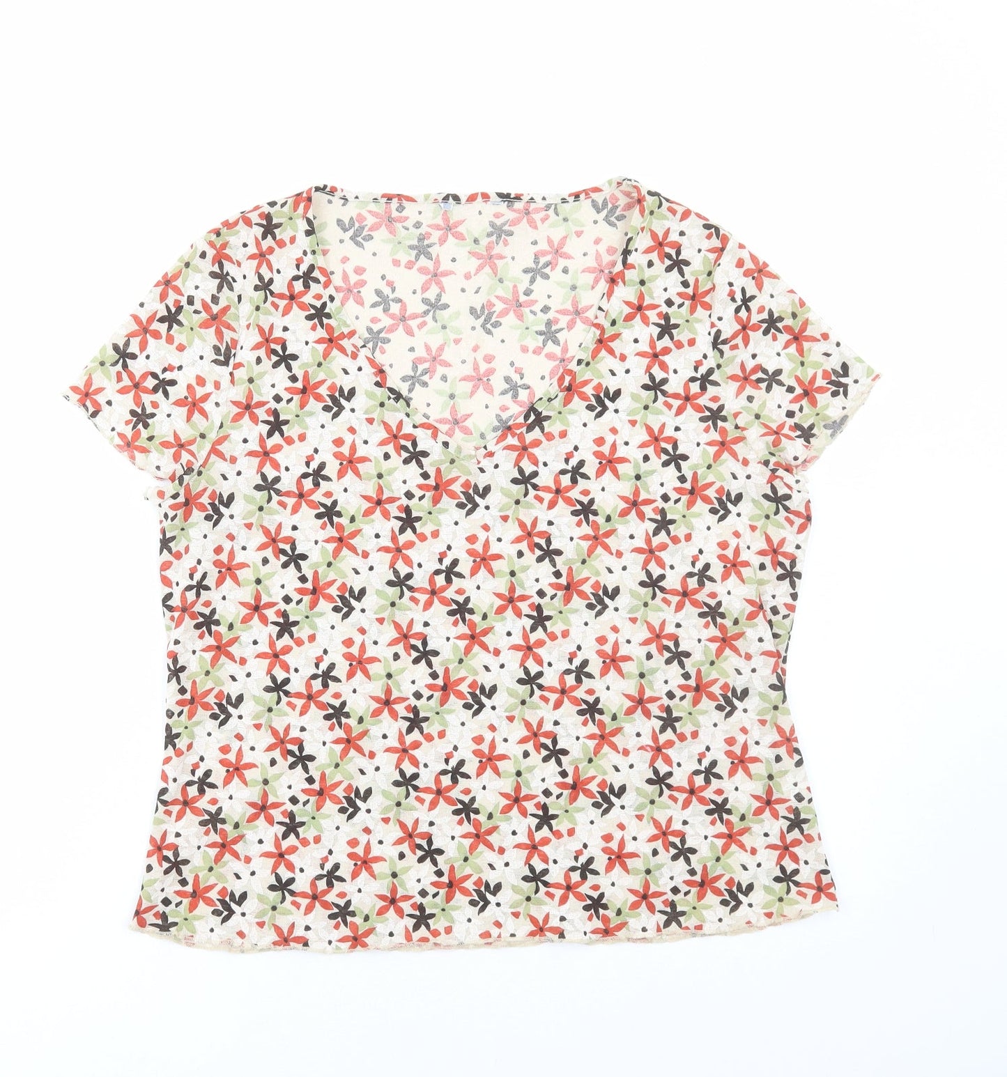 Womens UK Size M Preworn Multicoloured Basic T-Shirt