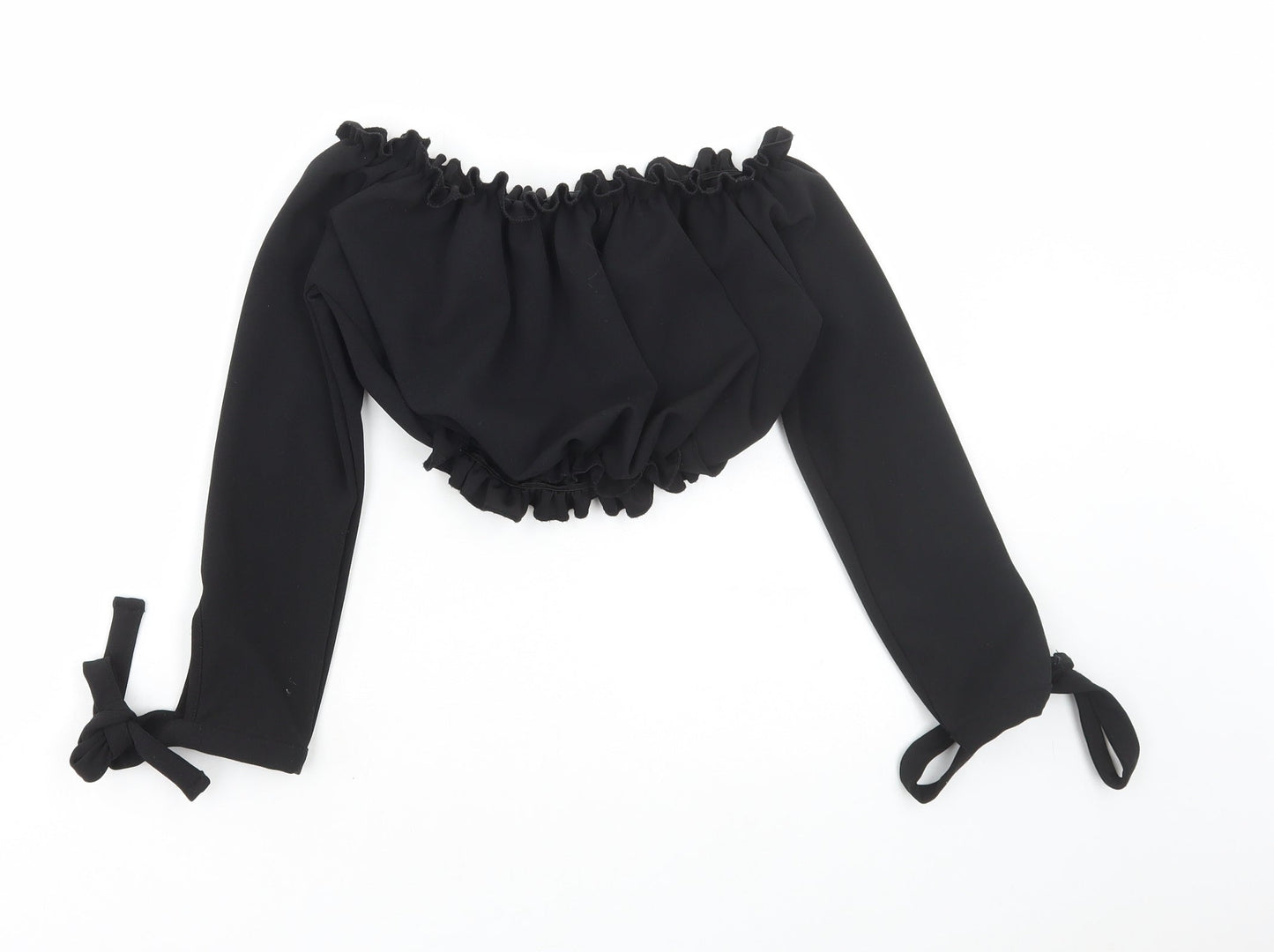 Womens UK Size 6 New Look Black Cropped Blouse