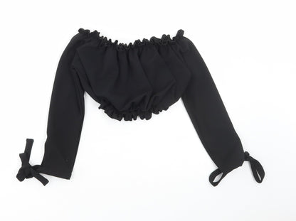 Womens UK Size 6 New Look Black Cropped Blouse