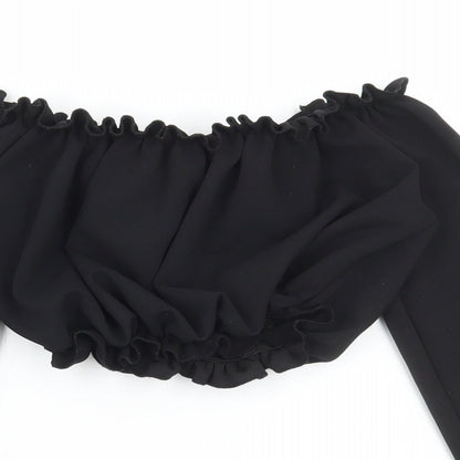 Womens UK Size 6 New Look Black Cropped Blouse