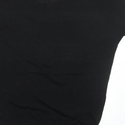 Womens UK Size 10 Warehouse Black Basic T-Shirt