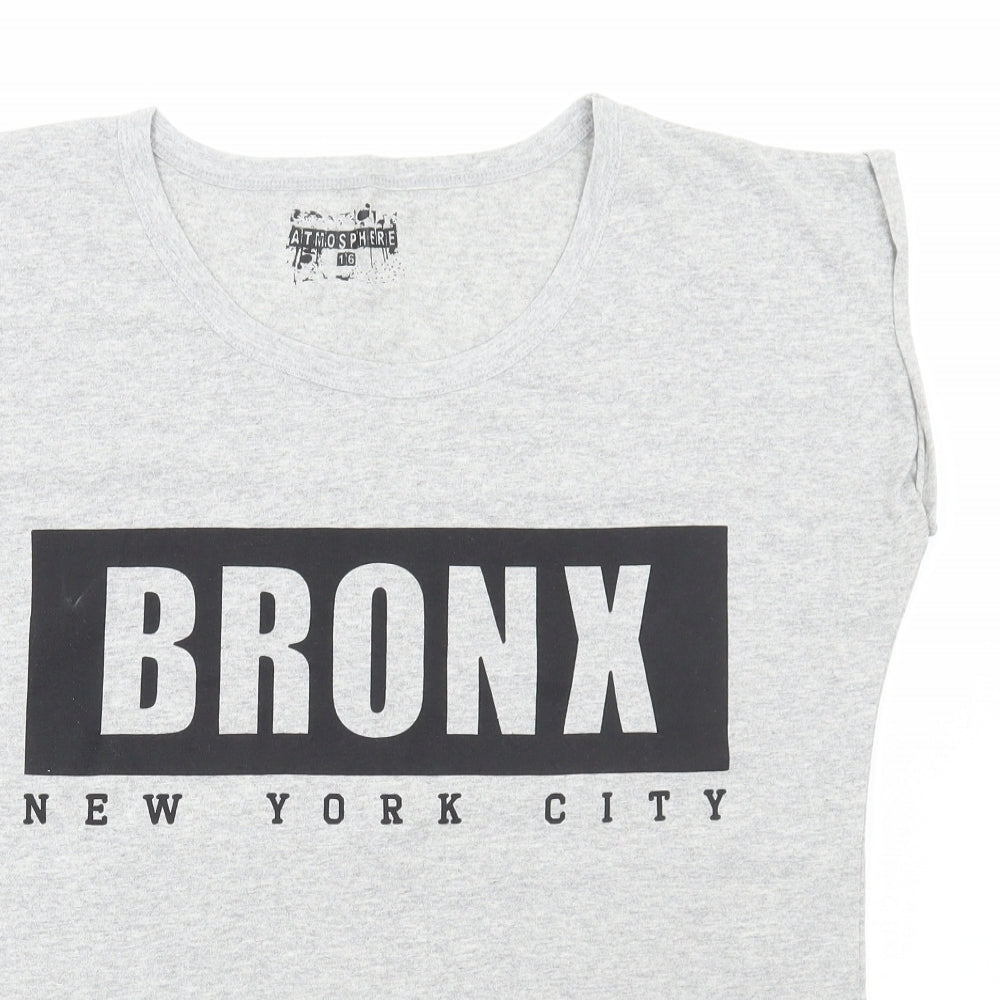 Womens UK Size 16 Atmosphere Grey Basic T-Shirt