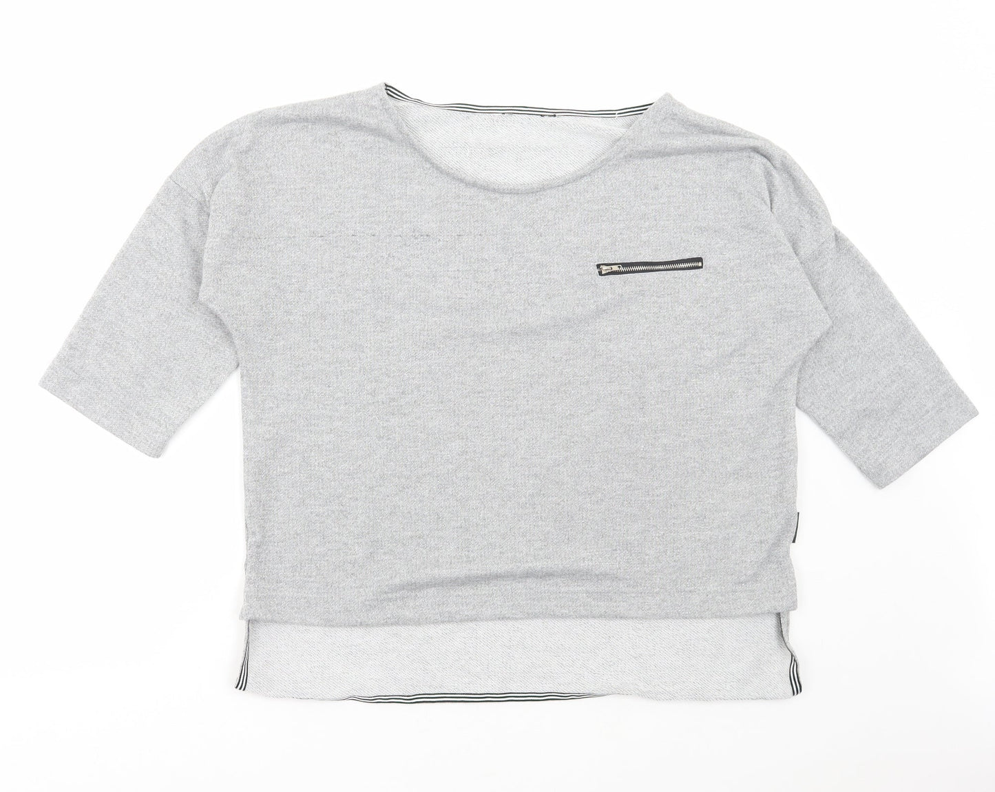 Primark Womens Grey Boat Neck Polyester Pullover Jumper Size L