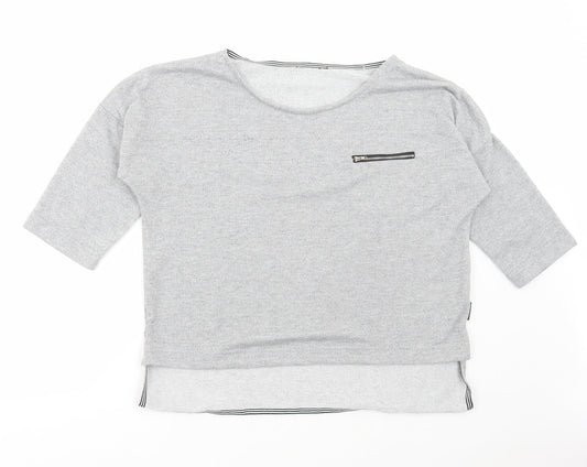 Primark Womens Grey Boat Neck Polyester Pullover Jumper Size L