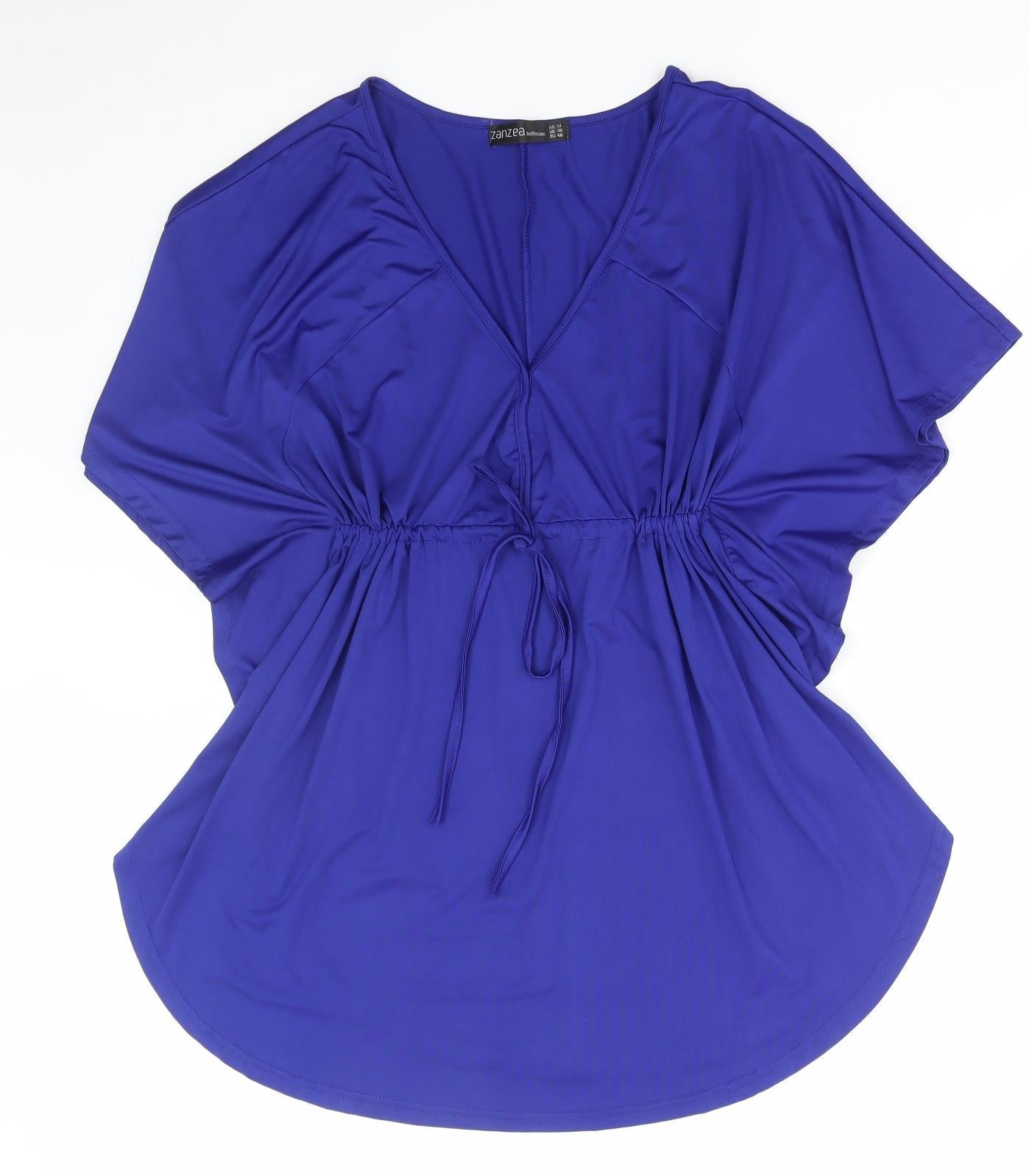 Womens UK Size 14 Zanzea Blue Basic Blouse