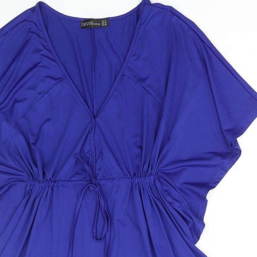 Womens UK Size 14 Zanzea Blue Basic Blouse