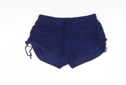 ASOS Womens Blue Viscose Hot Pants Shorts Size 6 L4 in Regular Drawstring