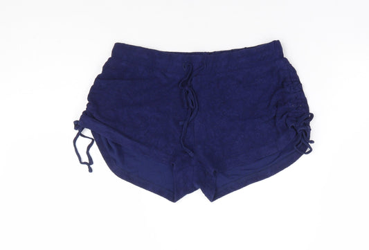 ASOS Womens Blue Viscose Hot Pants Shorts Size 6 L4 in Regular Drawstring