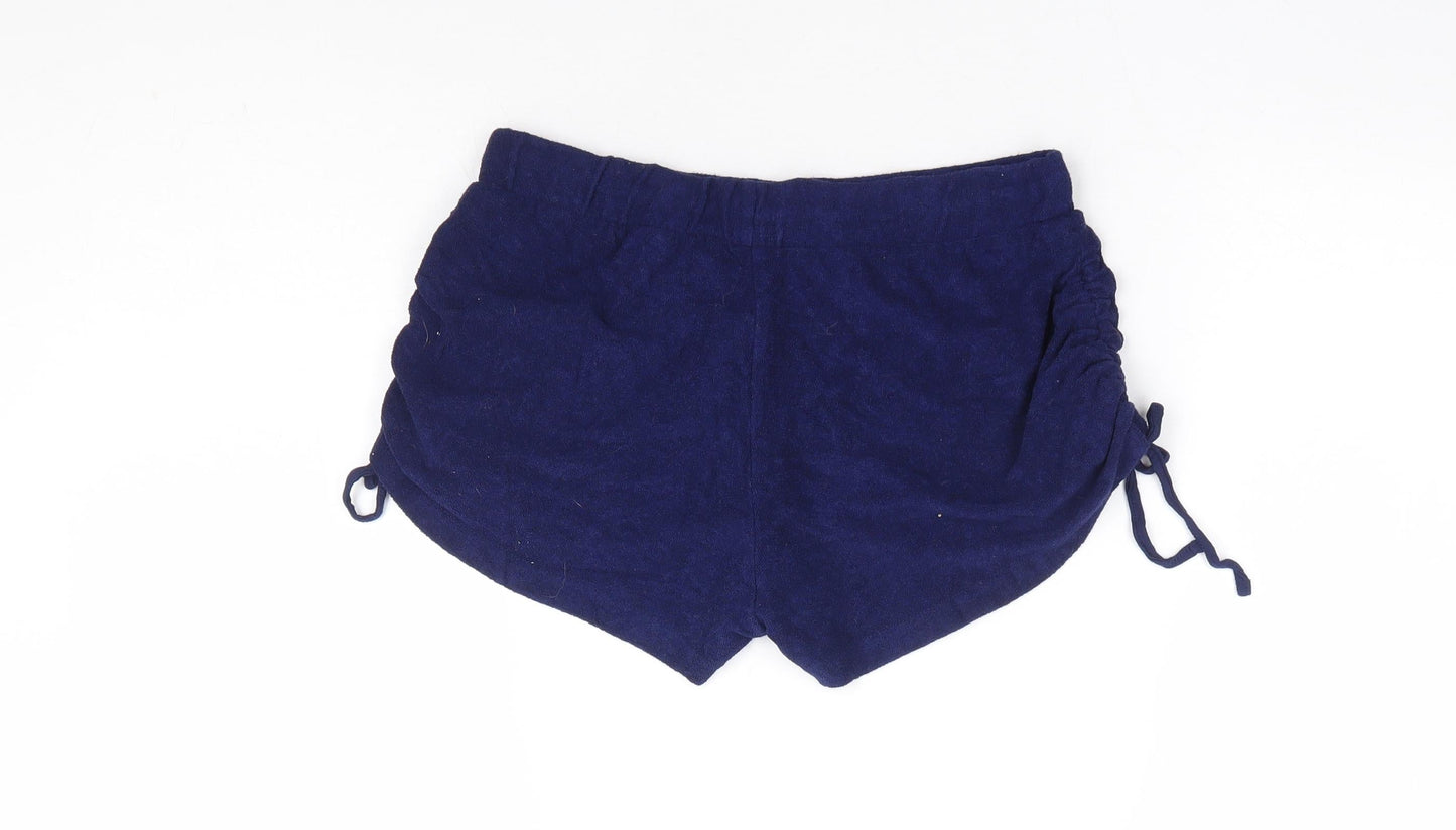 ASOS Womens Blue Viscose Hot Pants Shorts Size 6 L4 in Regular Drawstring