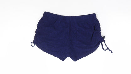 ASOS Womens Blue Viscose Hot Pants Shorts Size 6 L4 in Regular Drawstring