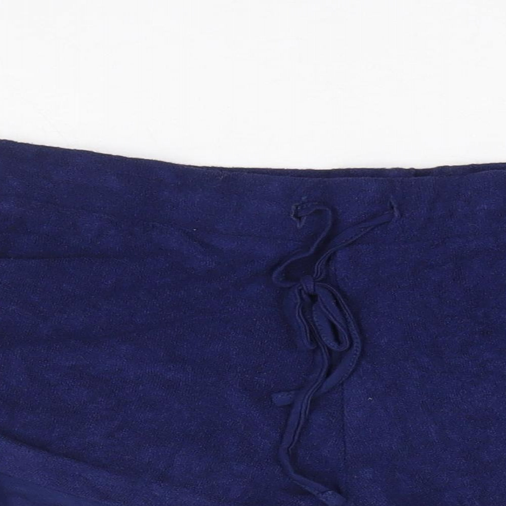 ASOS Womens Blue Viscose Hot Pants Shorts Size 6 L4 in Regular Drawstring