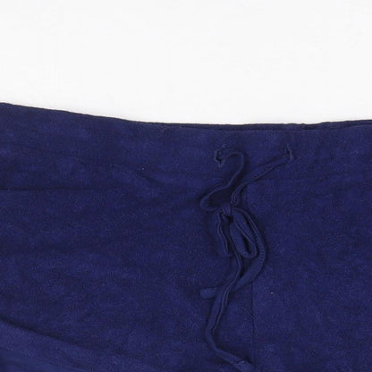 ASOS Womens Blue Viscose Hot Pants Shorts Size 6 L4 in Regular Drawstring