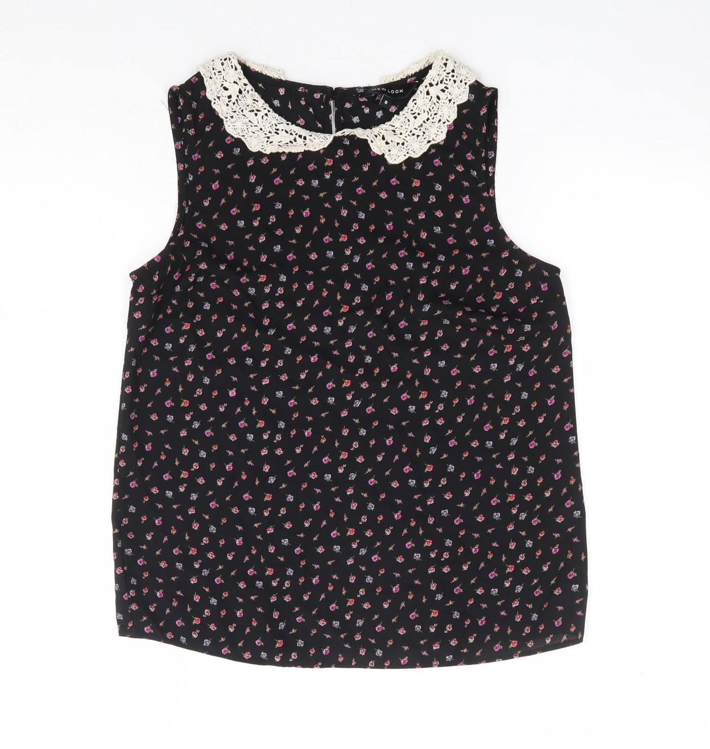 Womens UK Size 8 New Look Black Basic Blouse