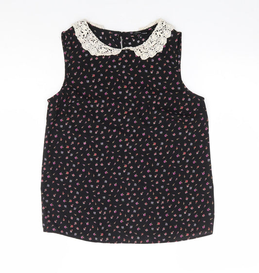 Womens UK Size 8 New Look Black Basic Blouse
