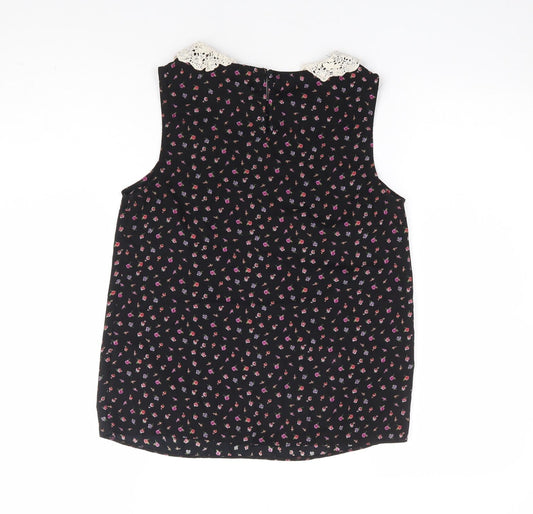 Womens UK Size 8 New Look Black Basic Blouse