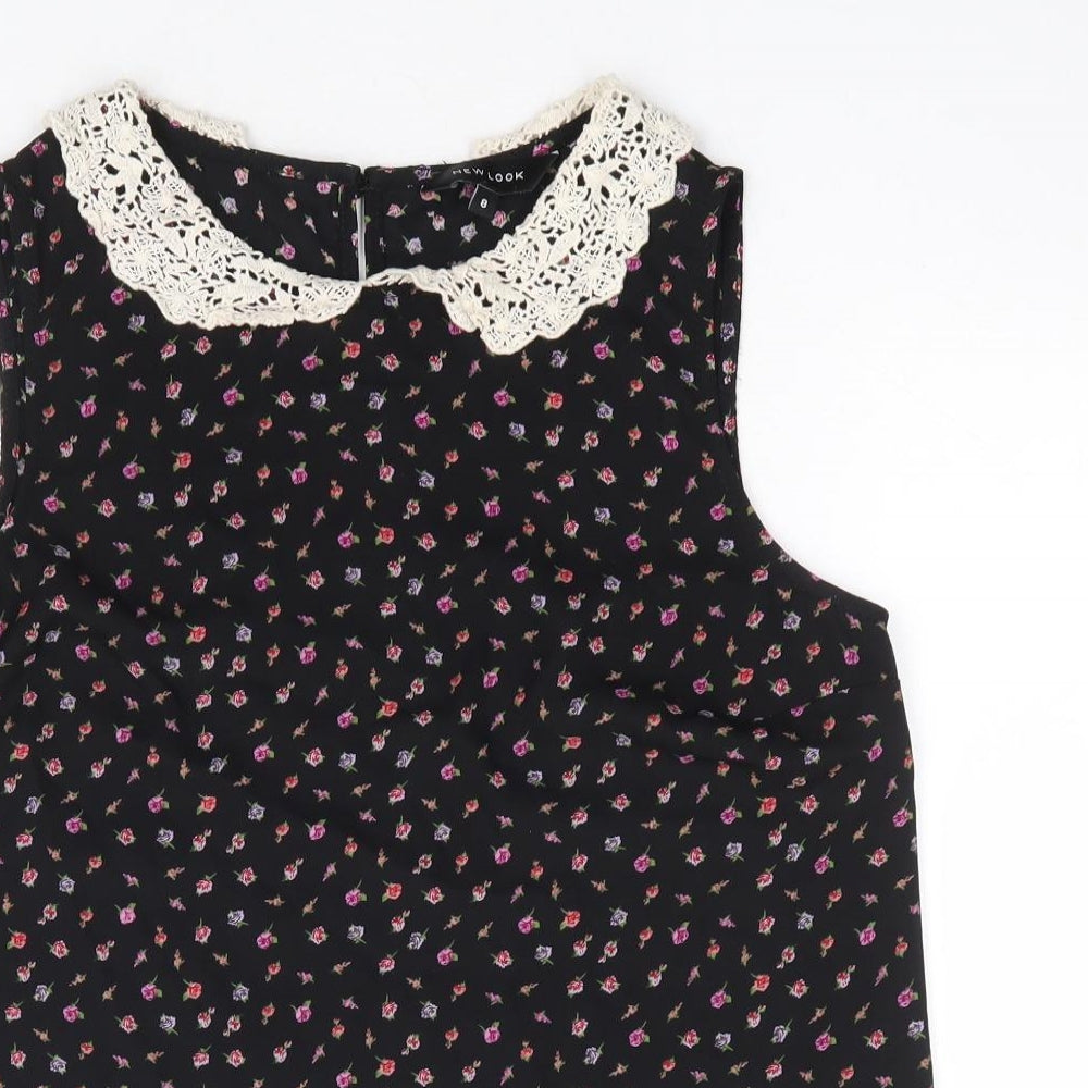 Womens UK Size 8 New Look Black Basic Blouse