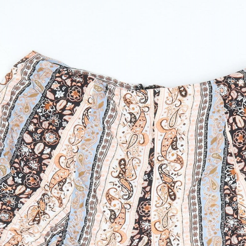Miss Selfridge Womens Multicoloured Paisley Viscose Hot Pants Shorts Size 8 L5 in Regular Zip