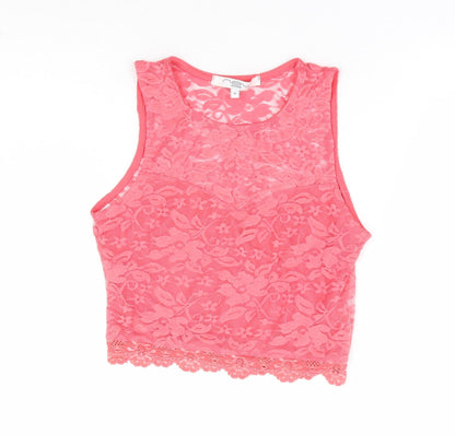 Womens UK Size 8 New Look Pink Cropped Tank