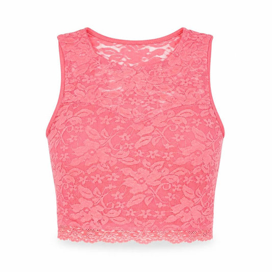 Womens UK Size 8 New Look Pink Cropped Tank