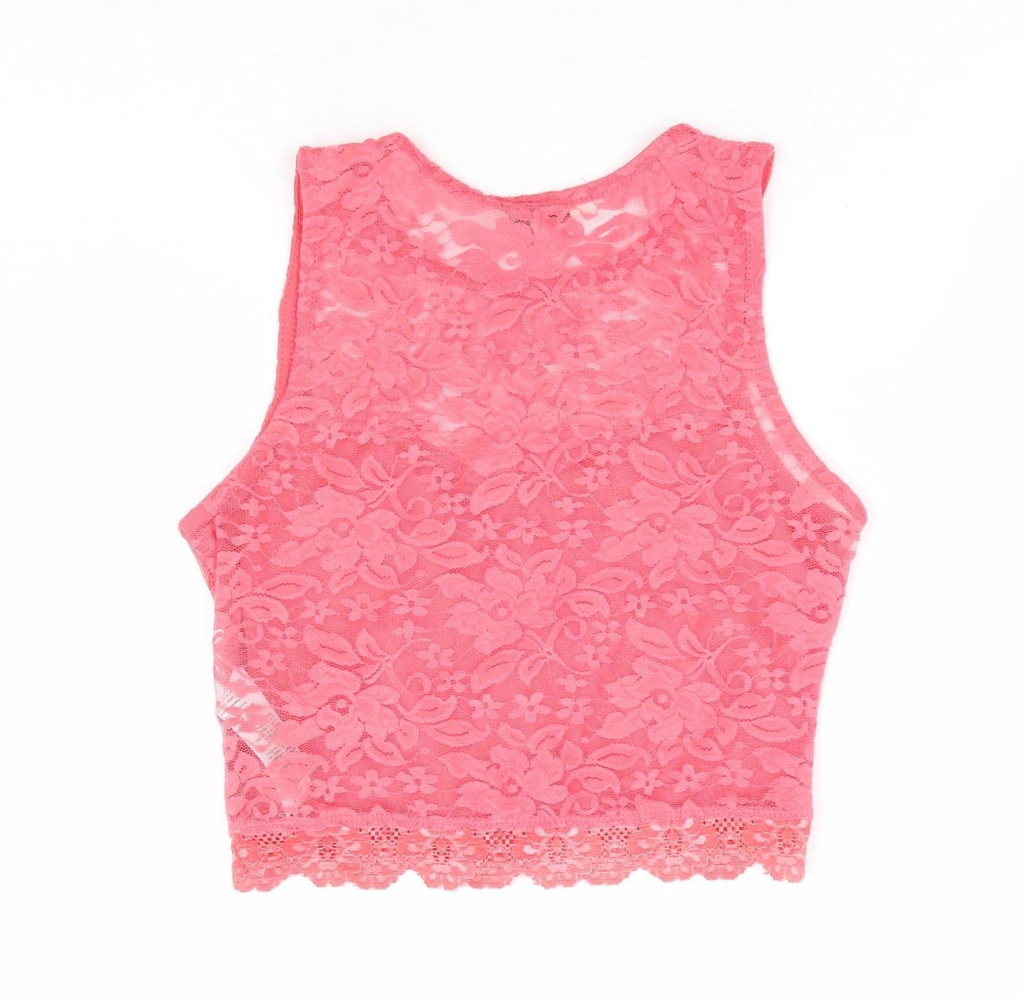 Womens UK Size 8 New Look Pink Cropped Tank
