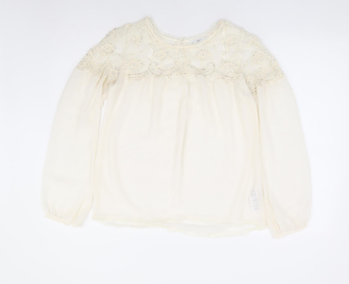 Womens UK Size 8 New Look Ivory Basic Blouse