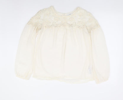 Womens UK Size 8 New Look Ivory Basic Blouse