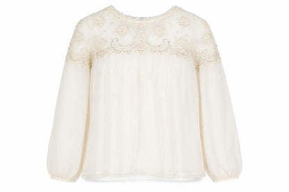 Womens UK Size 8 New Look Ivory Basic Blouse