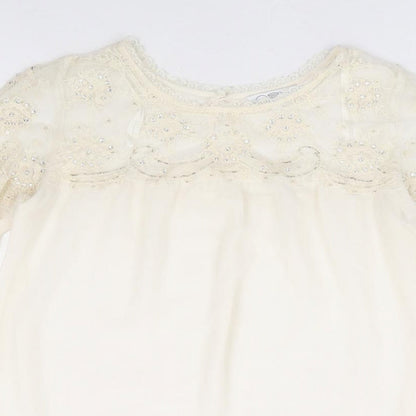 Womens UK Size 8 New Look Ivory Basic Blouse