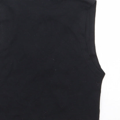 Womens UK Size S Pull & Bear Black Cropped Tank