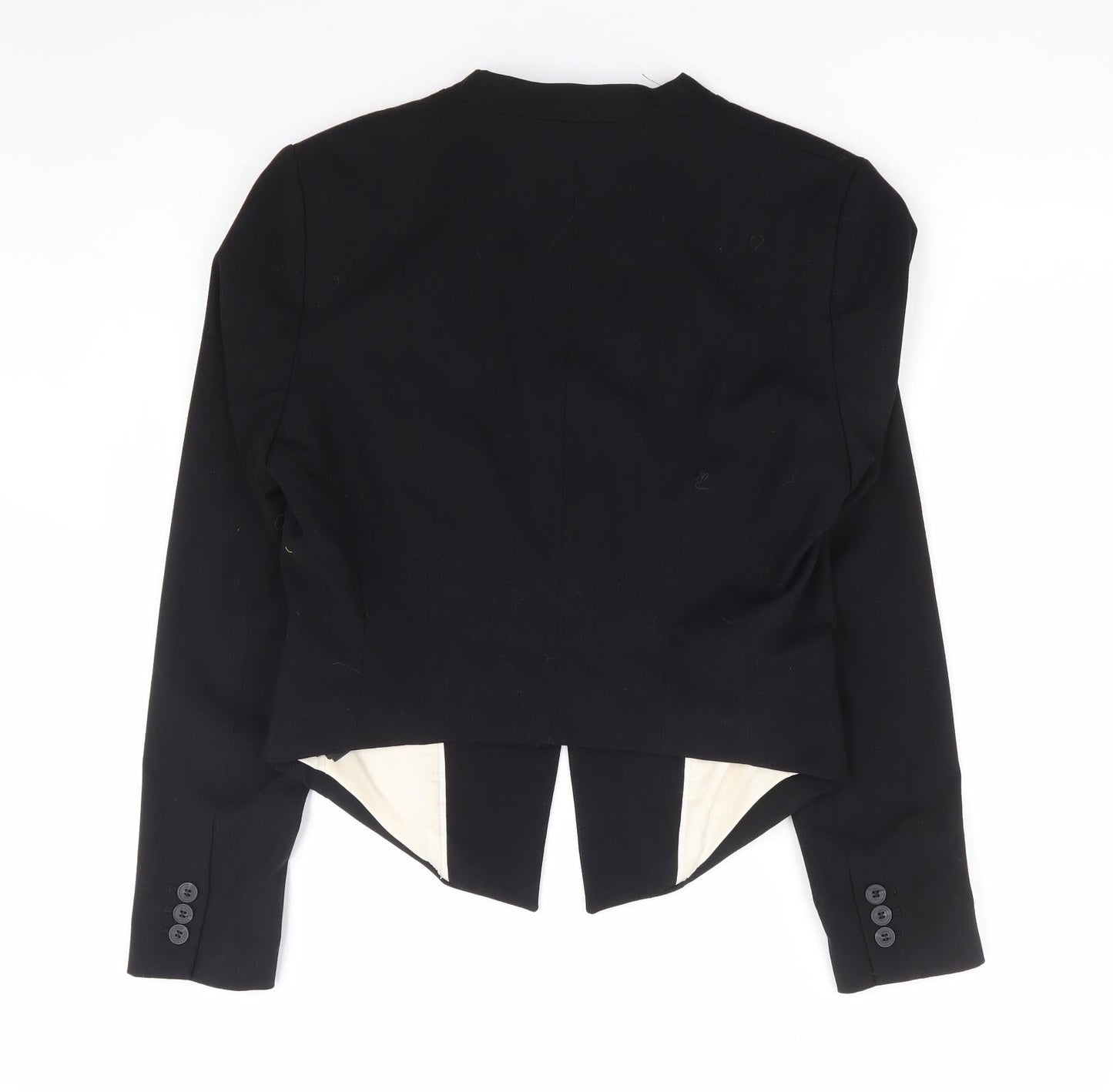 H&M Womens Black Polyester Jacket Suit Jacket Size 12