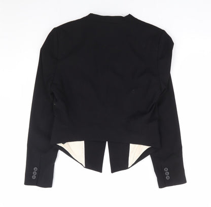 H&M Womens Black Polyester Jacket Suit Jacket Size 12