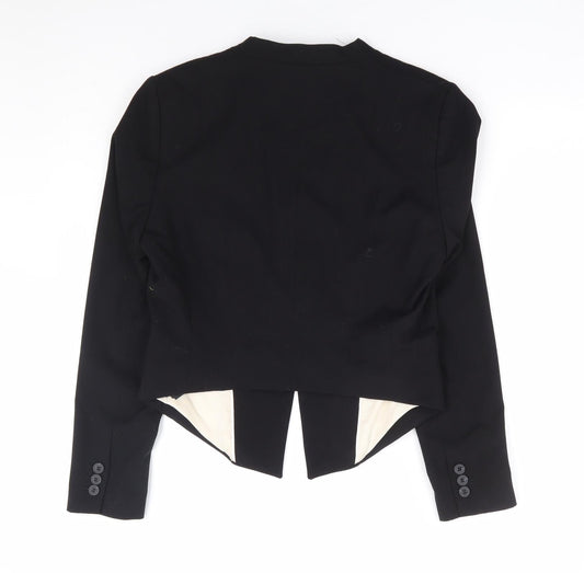 H&M Womens Black Polyester Jacket Suit Jacket Size 12