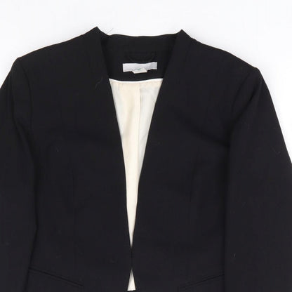 H&M Womens Black Polyester Jacket Suit Jacket Size 12