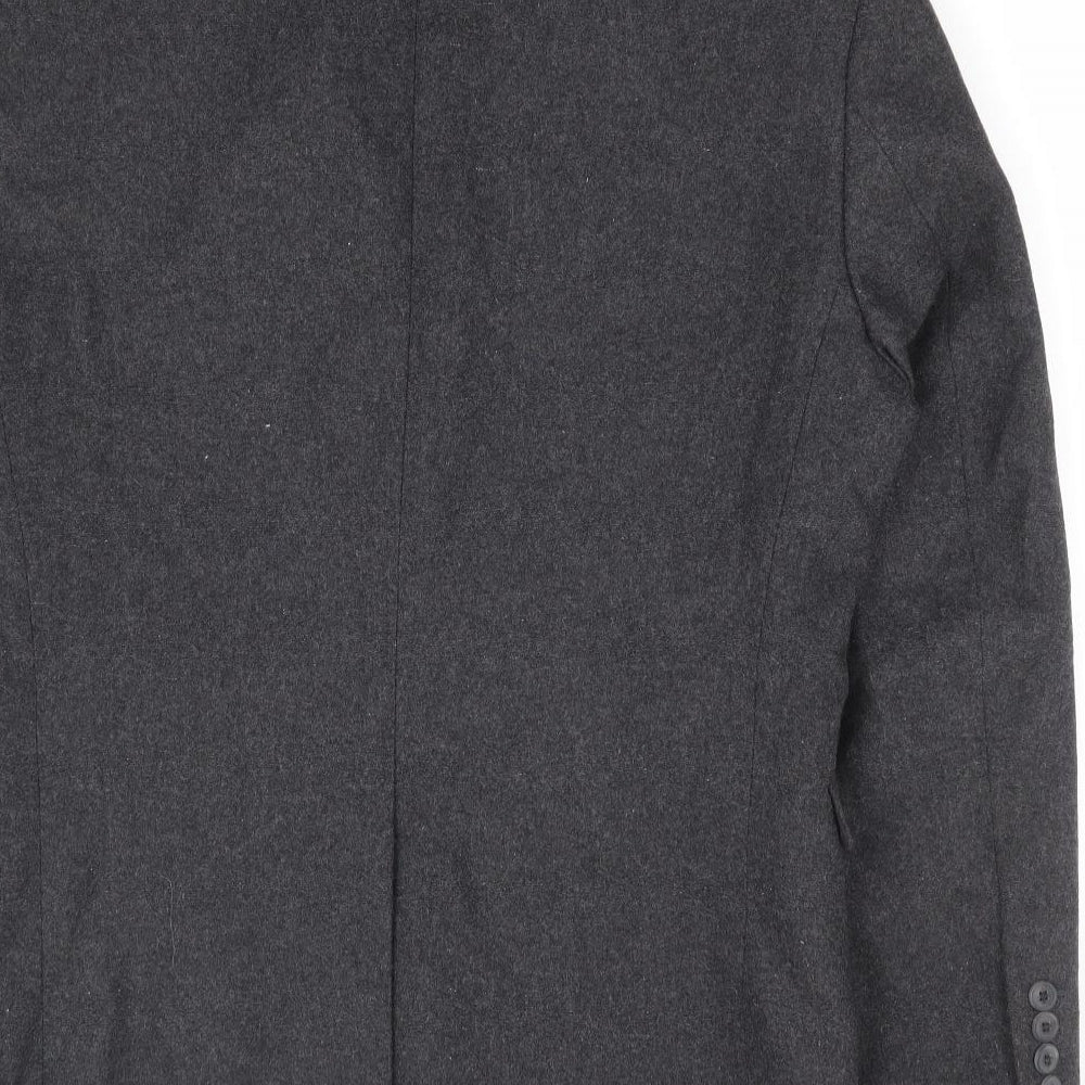 B&W Mens Grey Wool Jacket Suit Jacket Size 38