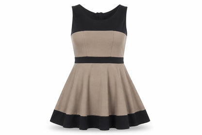 Graffic Womens Brown Polyester Skater Dress Size S Round Neck Zip