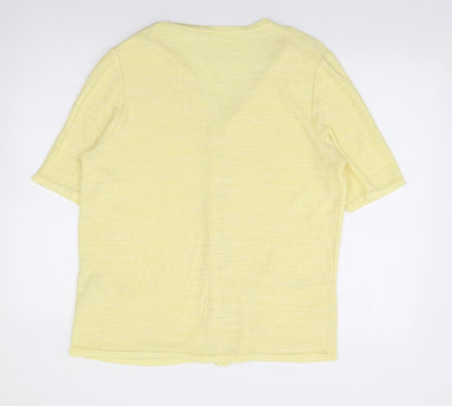 Womens UK Size 16 Preworn Yellow Cardigan Jumper