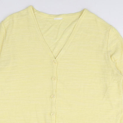 Womens UK Size 16 Preworn Yellow Cardigan Jumper